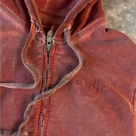 2000s TRUE RELIGION ZIP HOODIE L Size USA - Picture 3 of 4